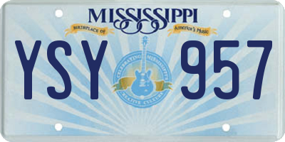 MS license plate YSY957