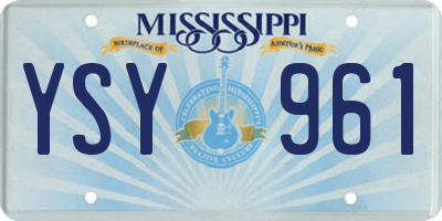 MS license plate YSY961