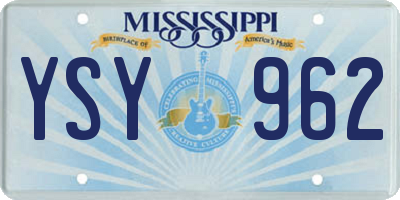 MS license plate YSY962