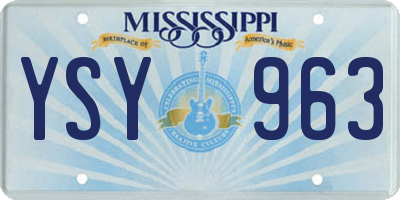 MS license plate YSY963