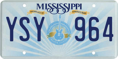 MS license plate YSY964