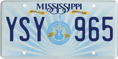 MS license plate YSY965