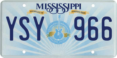 MS license plate YSY966