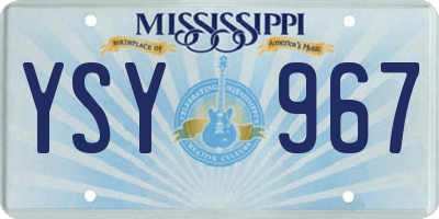 MS license plate YSY967