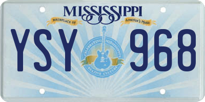 MS license plate YSY968