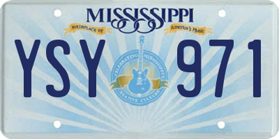MS license plate YSY971