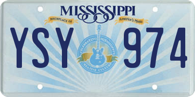 MS license plate YSY974