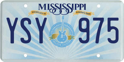 MS license plate YSY975