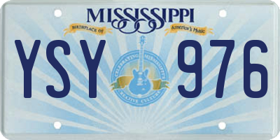 MS license plate YSY976