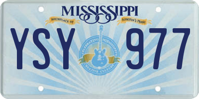 MS license plate YSY977