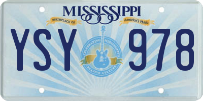 MS license plate YSY978