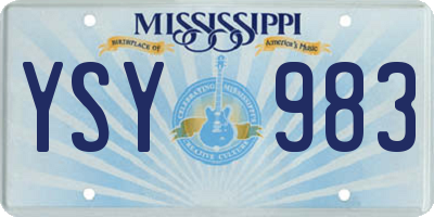 MS license plate YSY983