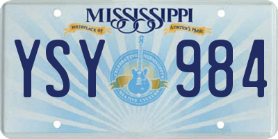 MS license plate YSY984