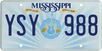 MS license plate YSY988