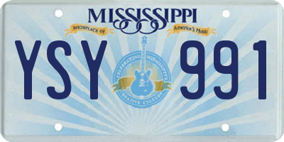 MS license plate YSY991