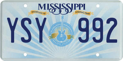 MS license plate YSY992