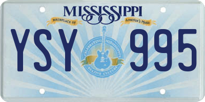MS license plate YSY995