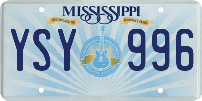MS license plate YSY996