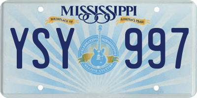 MS license plate YSY997