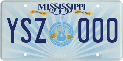 MS license plate YSZ000