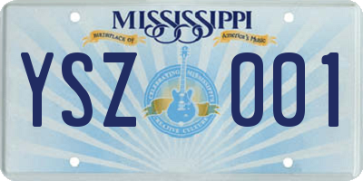 MS license plate YSZ001
