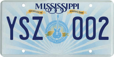 MS license plate YSZ002