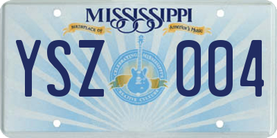 MS license plate YSZ004