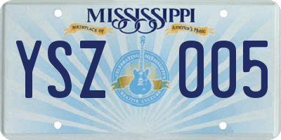 MS license plate YSZ005