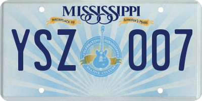 MS license plate YSZ007