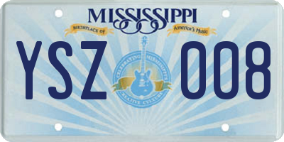 MS license plate YSZ008