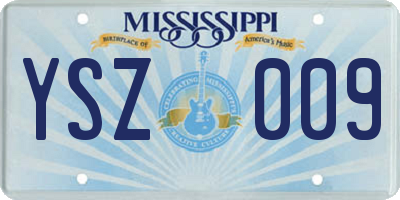 MS license plate YSZ009