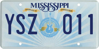 MS license plate YSZ011