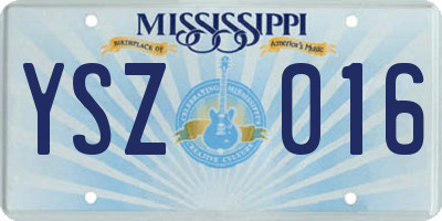 MS license plate YSZ016