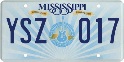 MS license plate YSZ017