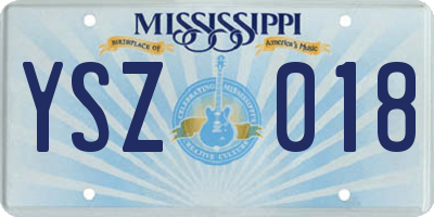 MS license plate YSZ018