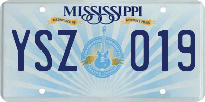 MS license plate YSZ019