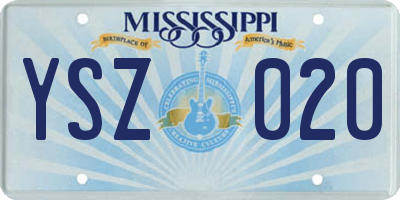MS license plate YSZ020