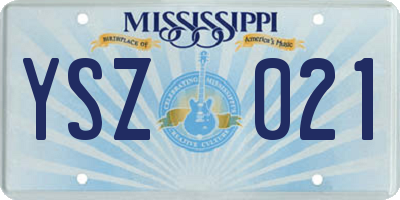 MS license plate YSZ021