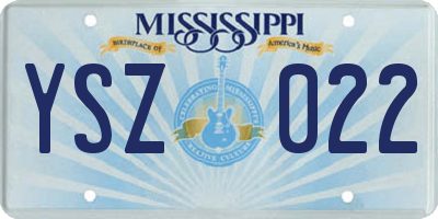 MS license plate YSZ022