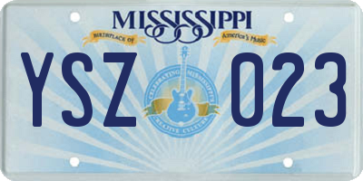 MS license plate YSZ023