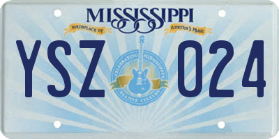 MS license plate YSZ024