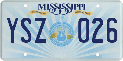 MS license plate YSZ026