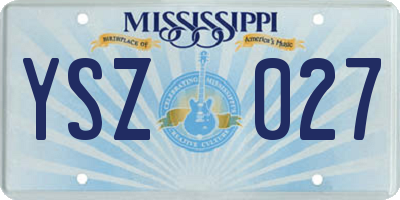 MS license plate YSZ027