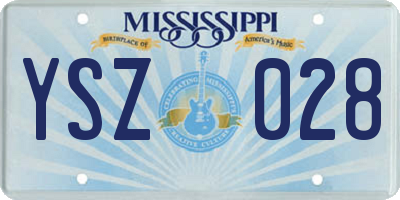 MS license plate YSZ028