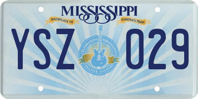 MS license plate YSZ029