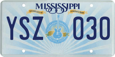 MS license plate YSZ030