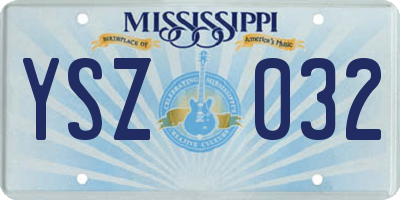 MS license plate YSZ032