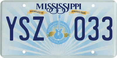 MS license plate YSZ033