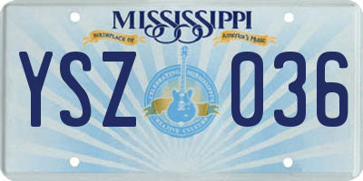 MS license plate YSZ036