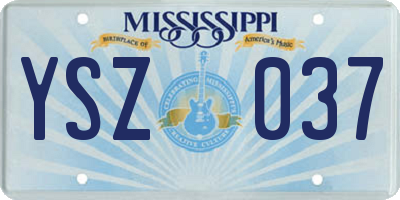 MS license plate YSZ037